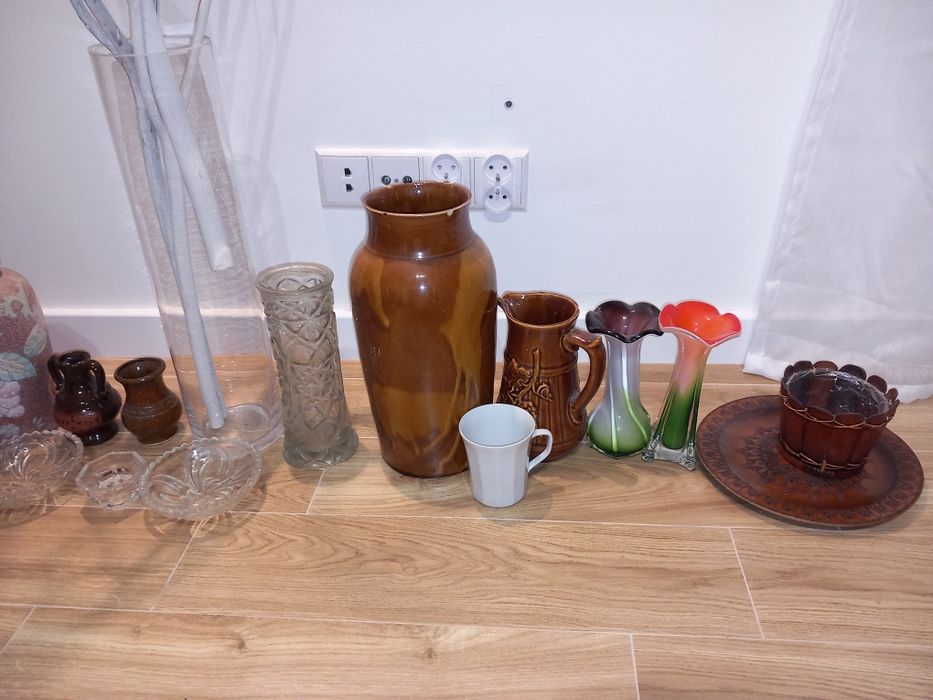 Wazonuy z PRL, swieczniki , krysztaly