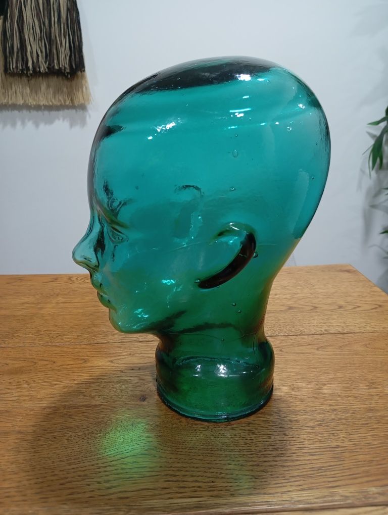 Cabeça de manequim em vidro Murano.