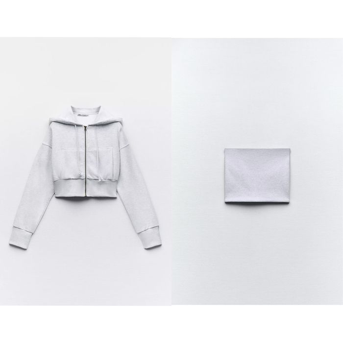 Худі 38 М та топ бандо рубчик 36 S zara