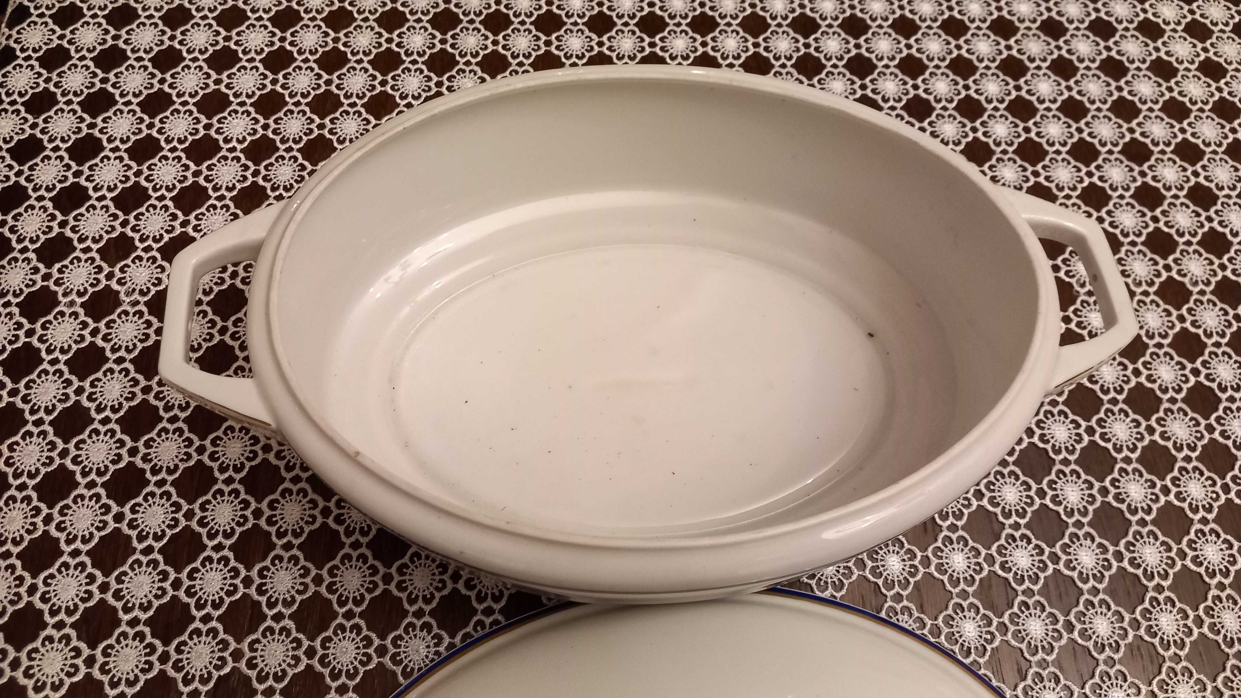 Porcelana PRL Waza na zupę sygnowana duża waz z pokrywką bez przetarć