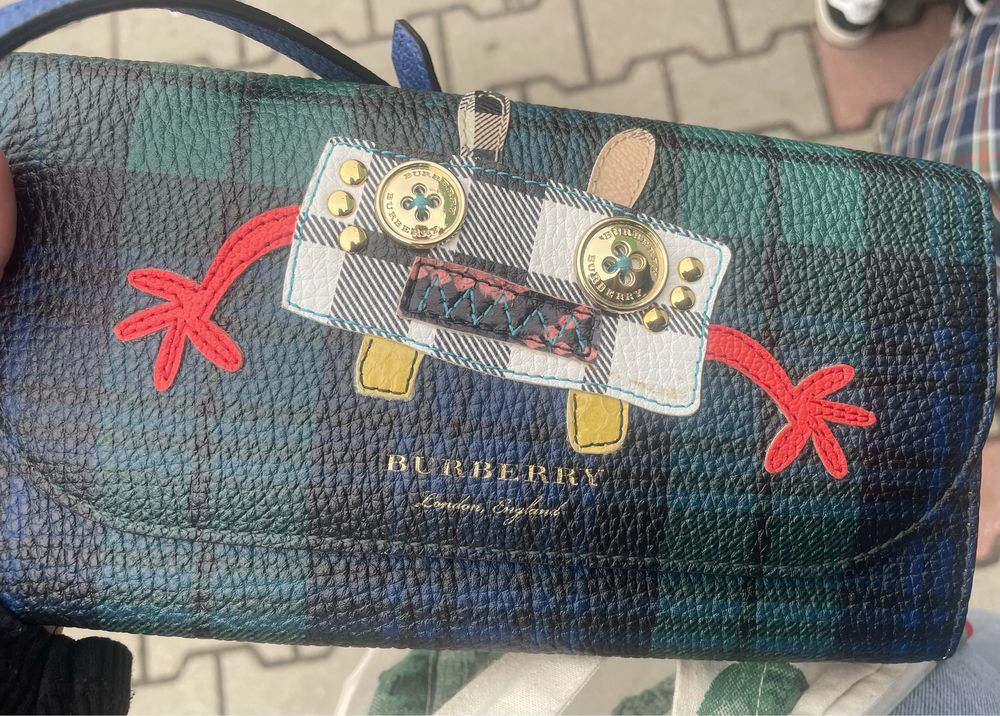 Super okazja Burberry henley tartan wallet super okazja -50%ceny