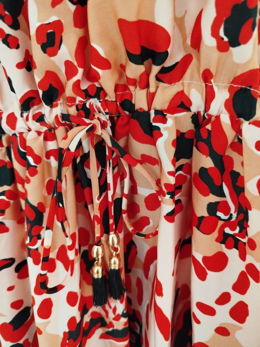 Sukienka letnia, na wesele, długa, maxi, kolorowa, na ramiaczkaH&M