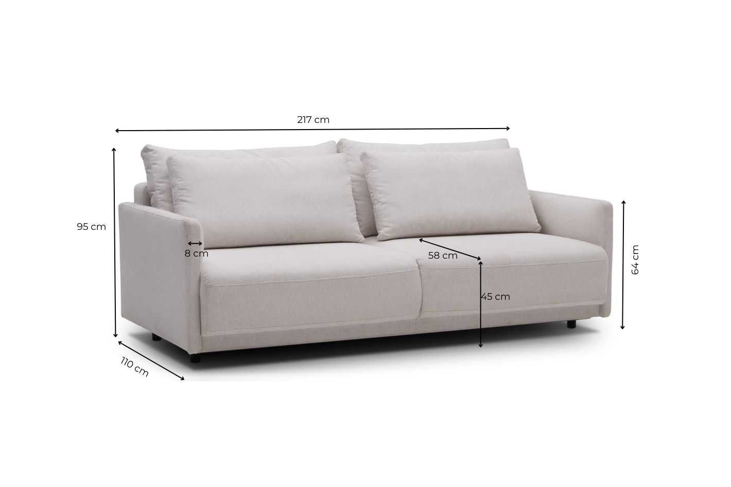 Wajnert Ambra sofa 3 osobowa rozkładana funkcja spania