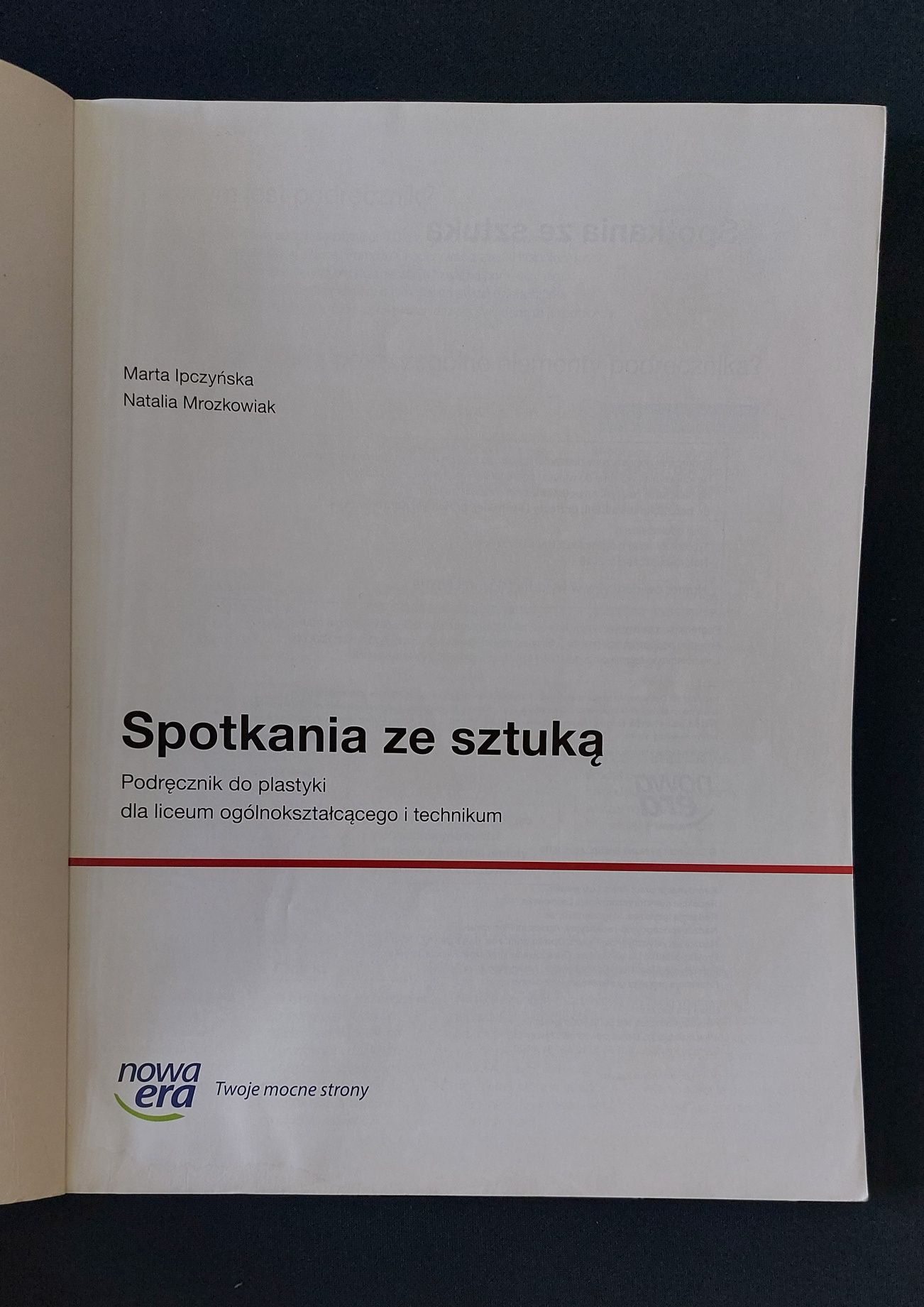 Podręcznik do plastyki 1 klasa "Spotkania ze sztuką" NOWA ERA