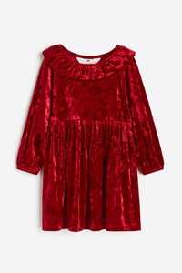 Нарядное велюровое платье H&M размер 122-128, 134-140