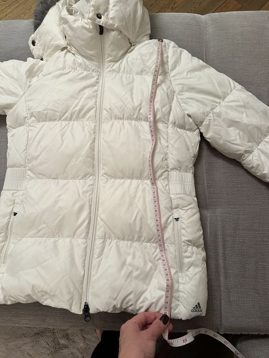 Куртка жіноча, біла, adidas, наповнювач качине перо, розмір s-m, 36-38