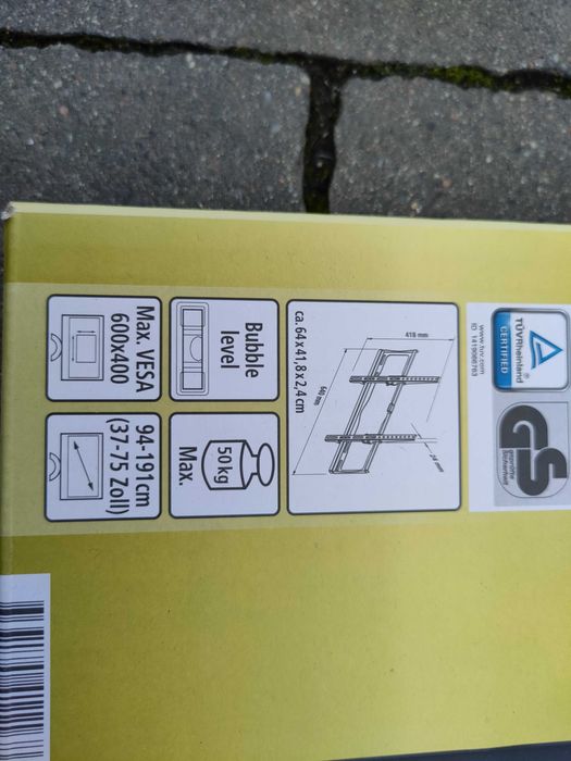 Plaski wieszak do TV do 75" metalowy NOWY