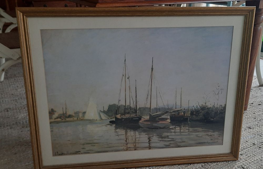 Quadro barcos vidro anti reflexo