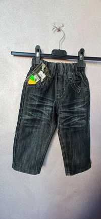Spodnie jeans chłopięce 12 M - Nowe - 85% Bawełna