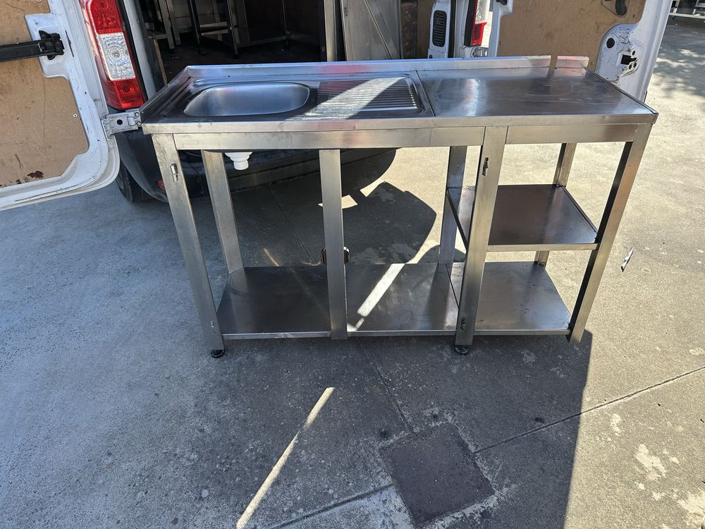 Bancada de inox com cuba