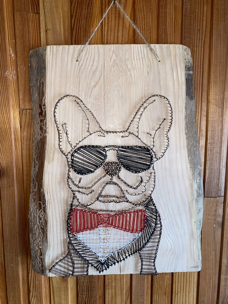 Obraz buldog francuski string art