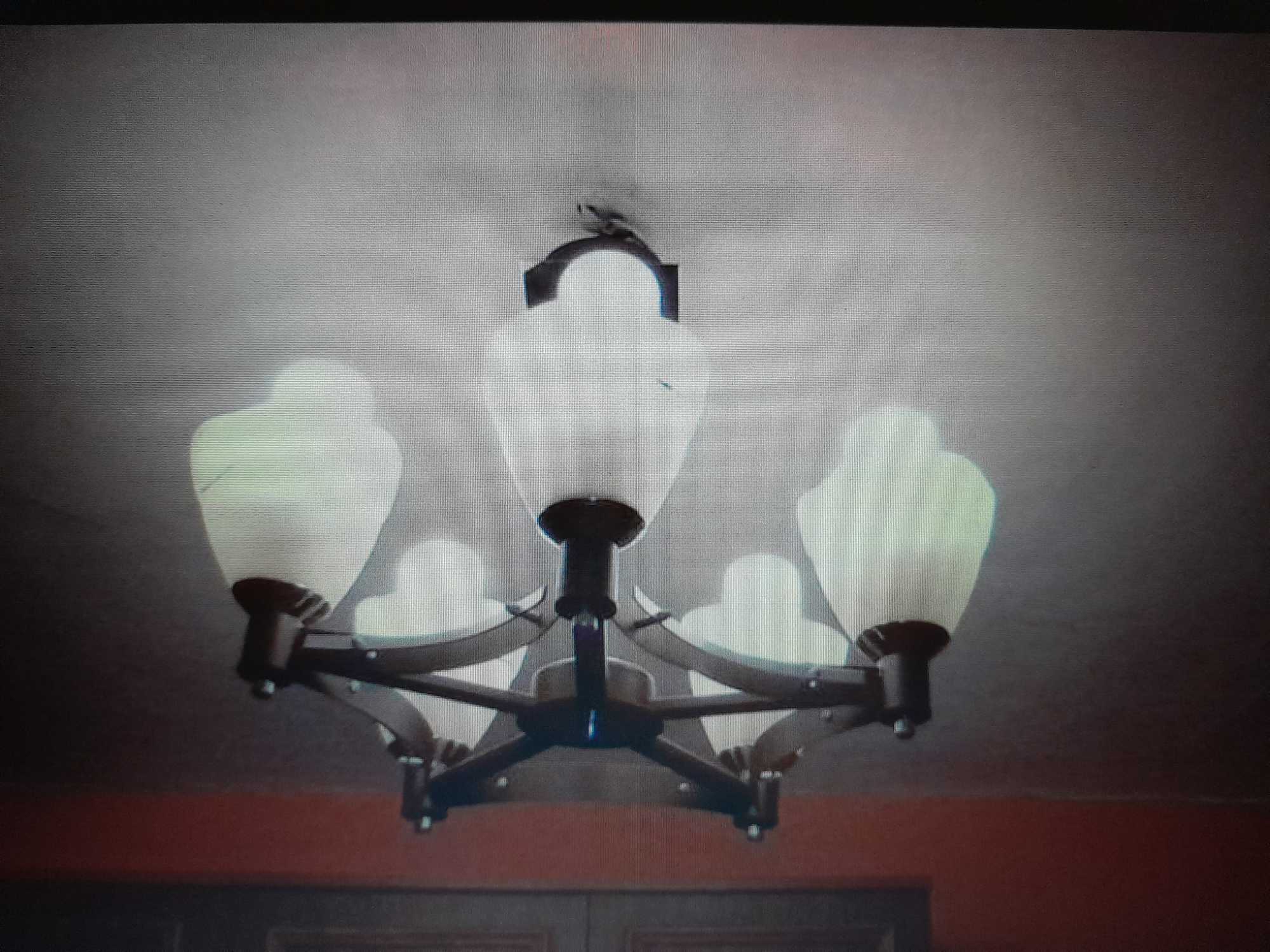 Lampa wisząca żyrandol na pięć żarówek duży gwint