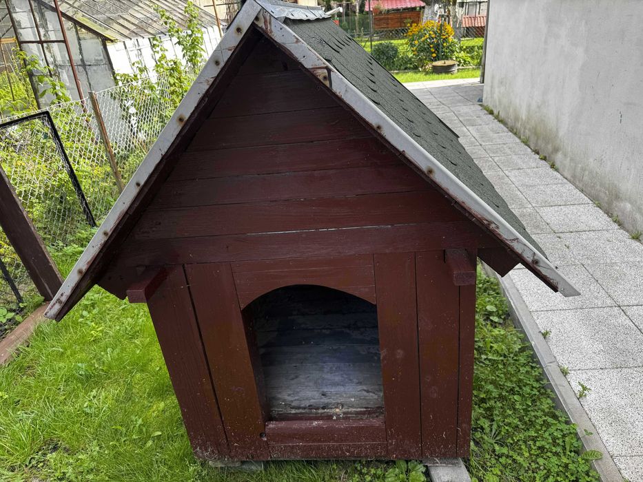 Drewniany domek dla psa – solidny, ocieplany dach