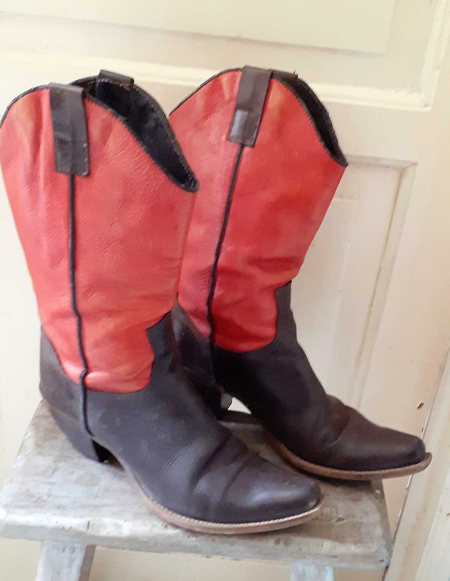 Vintage!!! Botas tipo cowboy mulher. Alta qualidade.