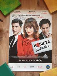 Plakat filmowy "Kobieta sukcesu" z autografami