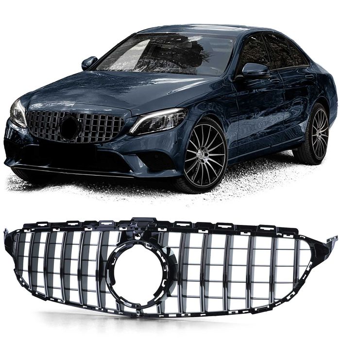 Grelha AMG/Panamericana preta Mercedes Classe C W205/S205 de 18a21