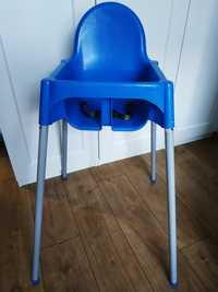 Niebieskie krzesełko do karmienia Ikea antilop