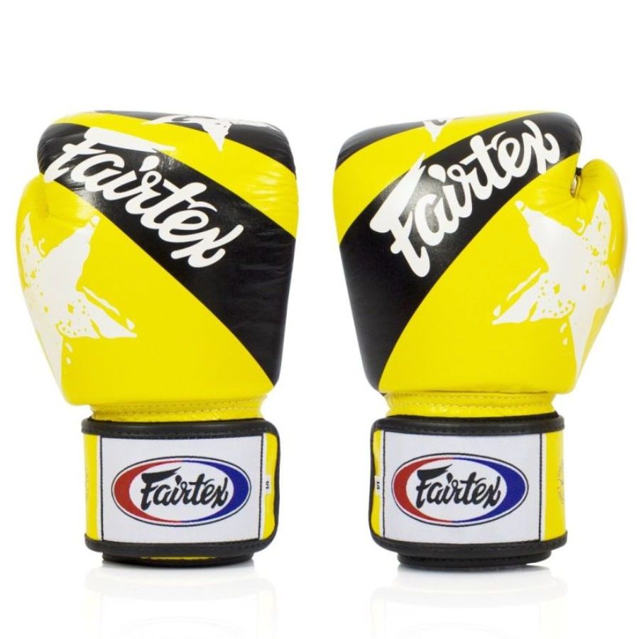 Fairtex Rękawice Bokserskie ze skóry naturalnej Nations Żółte 14 Oz