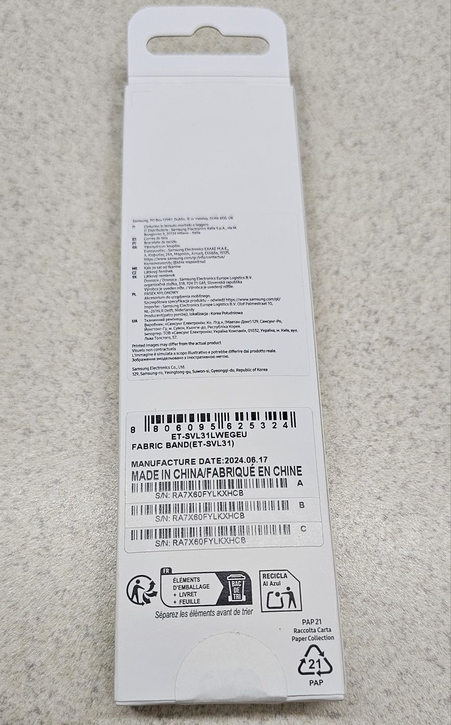 Samsung Watch7 Fabric Band One Click. 20mm, rozmiar M/L