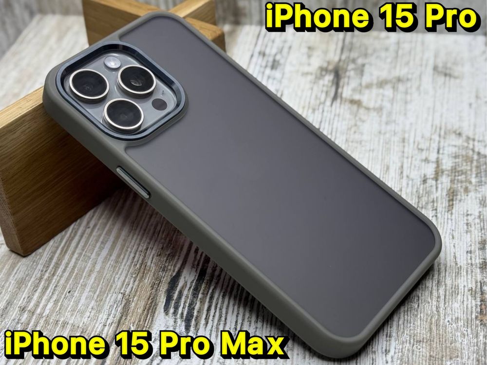 Чехол ударостойкий Matt Bezel на iPhone 15 Pro/ 15 Pro Max