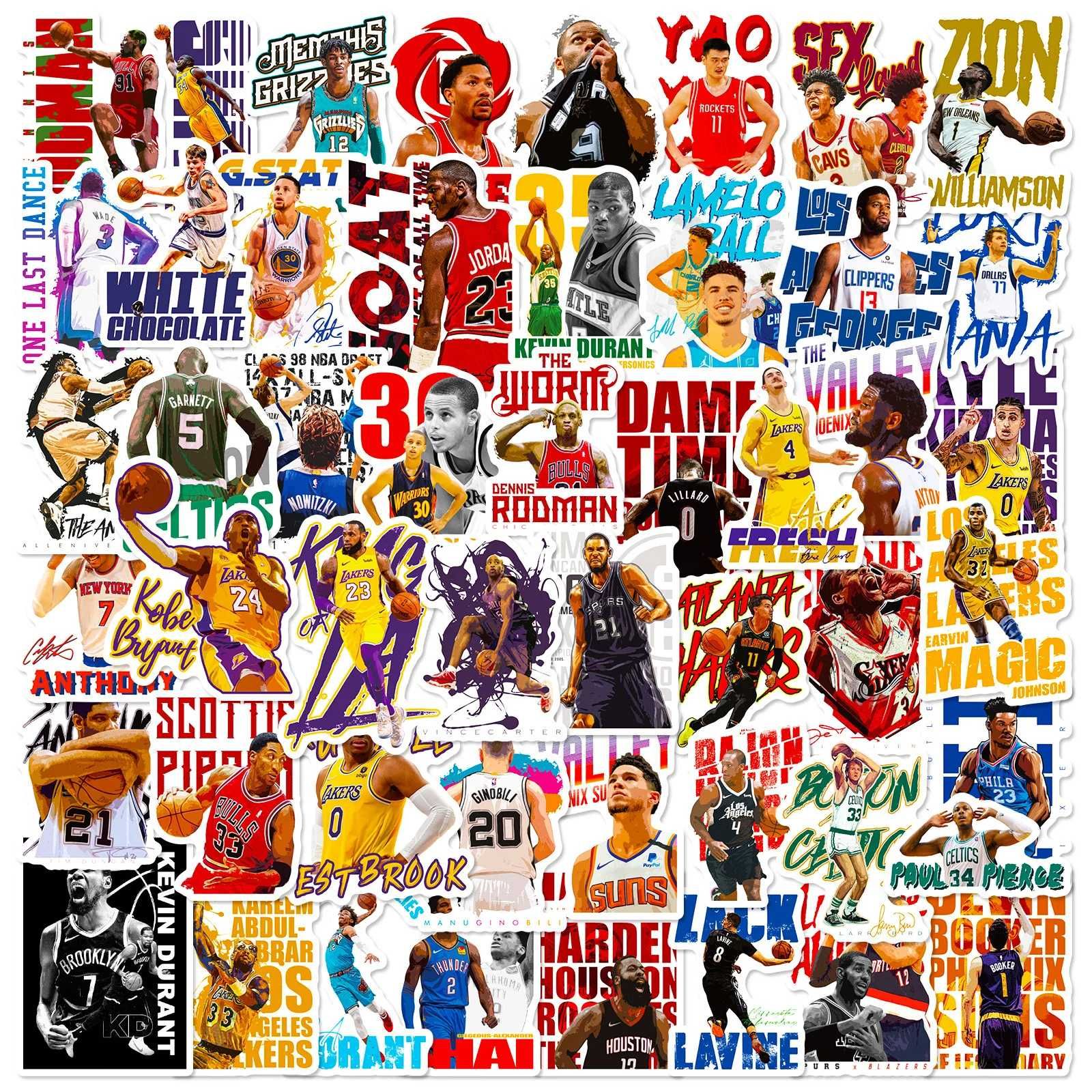 Наклейки стикеры с изображением баскетболистов НБА баскетбол NBA