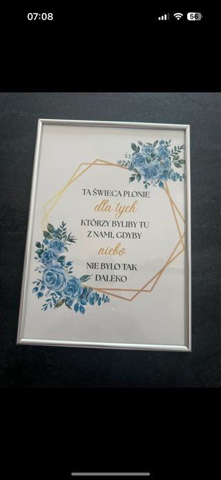 Obrazek w ramce ta swieca plonie …