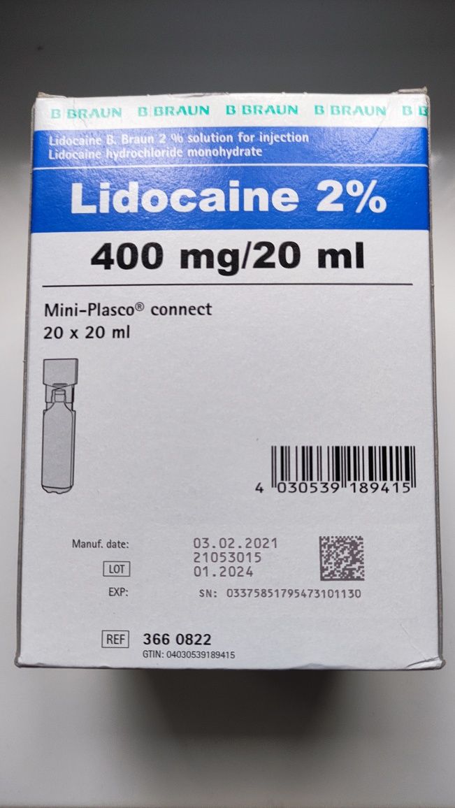 Лідокаїн 2% 19х20 мл. Лидокаин 2%.