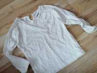 Biała bluzeczka z długim rękawem bawełna organiczna 92cm