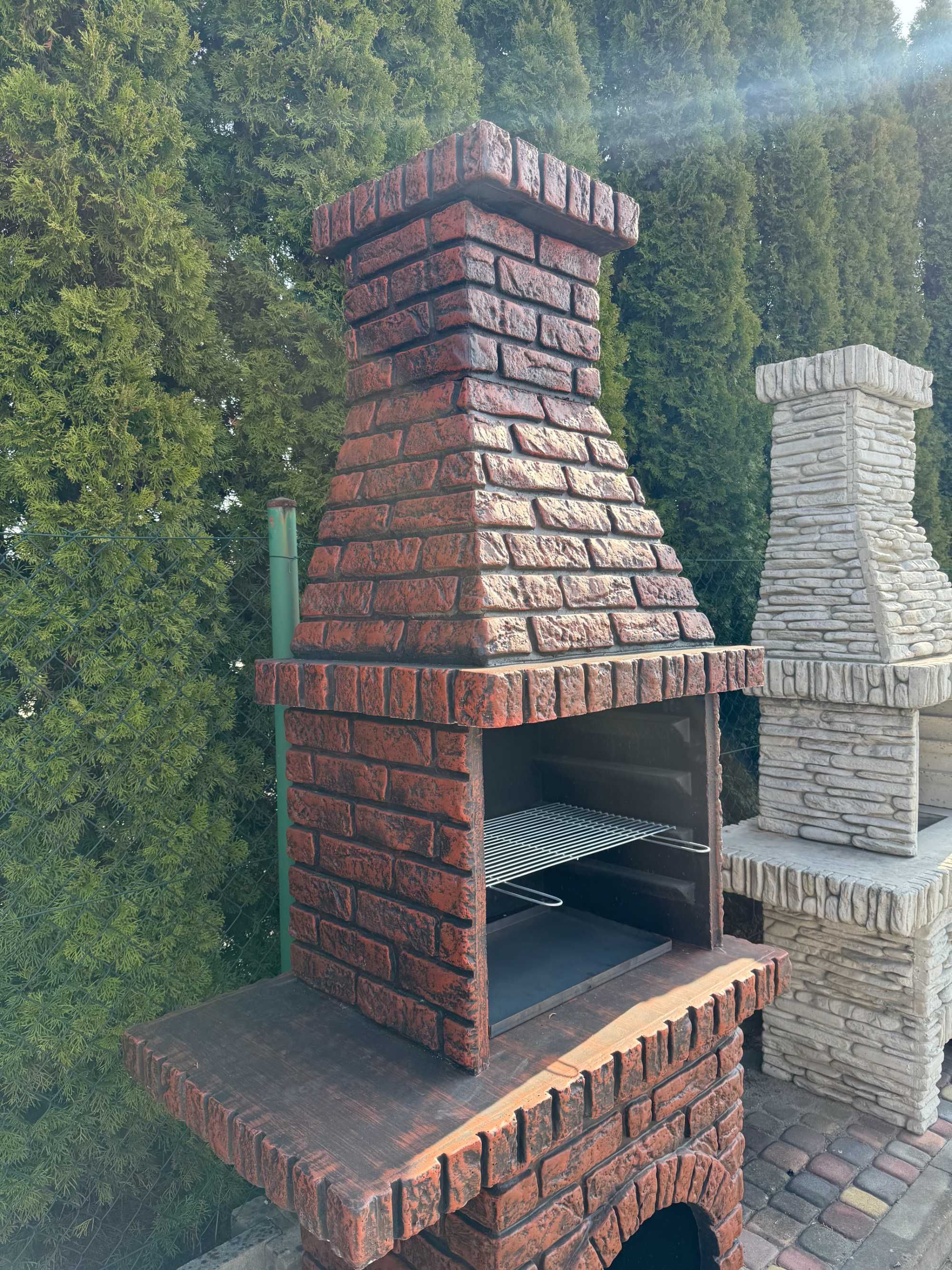 Duzy piękny grill betonowy imitacja cegły k4 grill węglowy