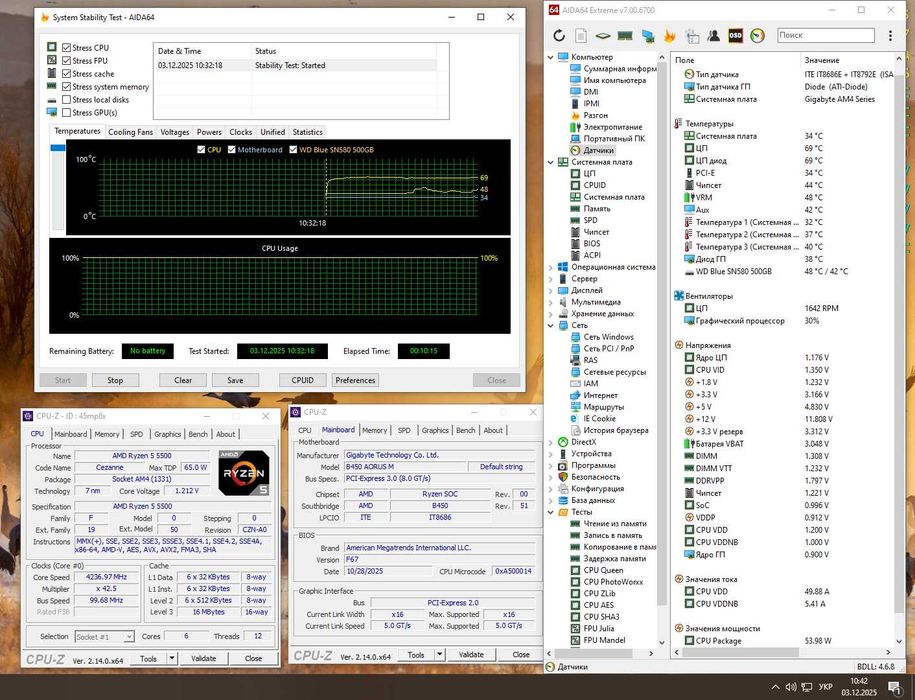 Ігровий Комплект Ryzen 5 5500 B450M 16Gb Aigo400SE