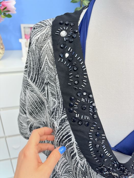 Tunika, narzutka, pareo na strój kąpielowy, sukienka, z koralikami.