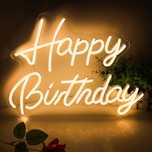 Sinal Luminoso Acrílico Néon LED para Aniversários - Happy Birthday