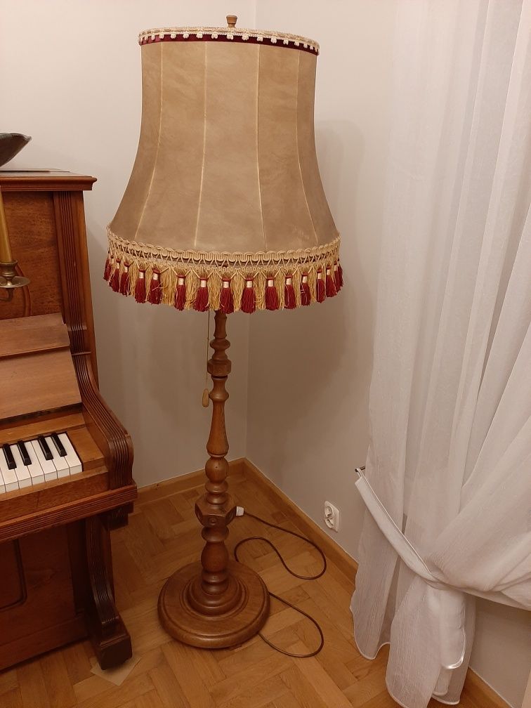 Lampka lampa stojąca nocna z abazurem