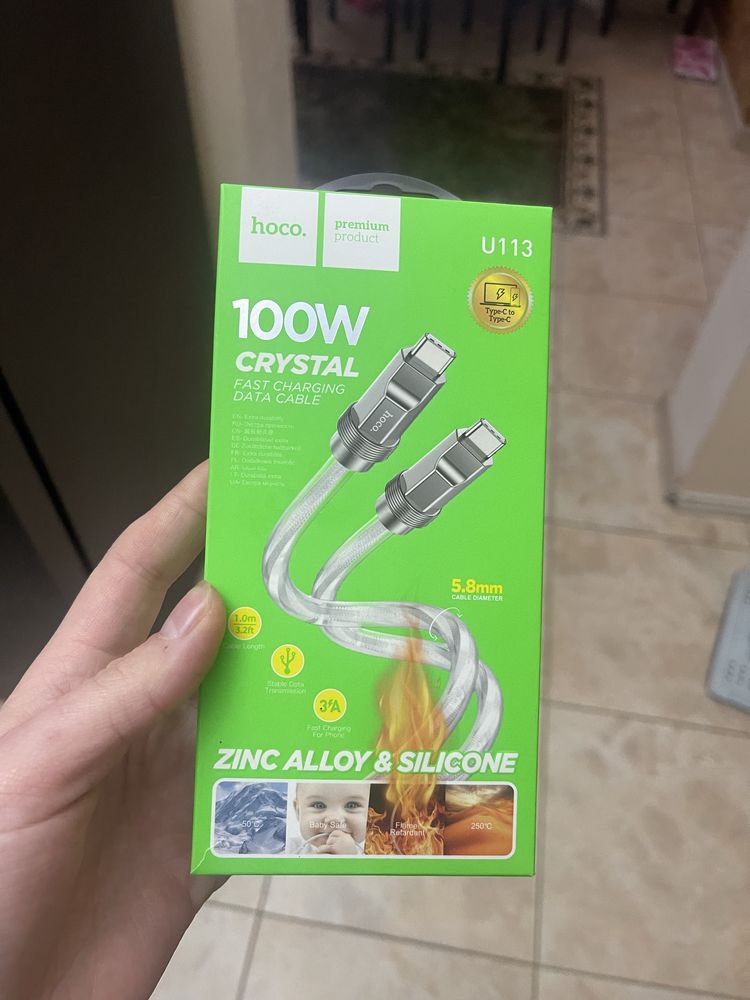 Кабель Type-C на Type-C 100 Вт Hoco zinc alloy & silicone