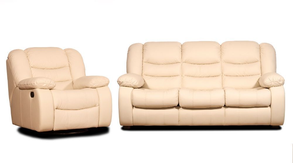 Новый Комплект кожаной мебели диван + кресло реклайнер. Шкіряні меблі