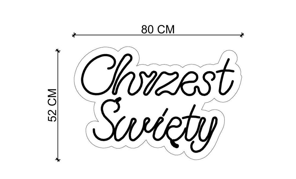 Napis Neon Chrzest Święty