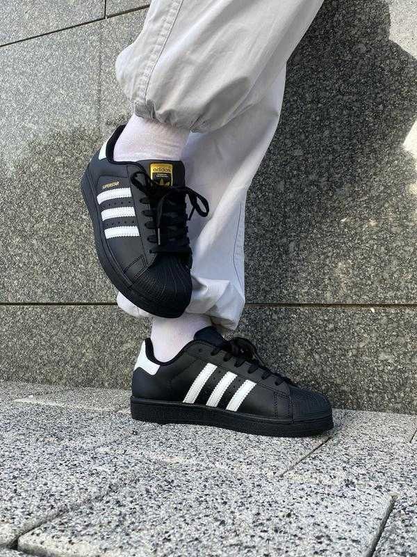 Жіночі кеди Адідас суперстар Adidas superstar чорні 36-40 НАЛОЖКА