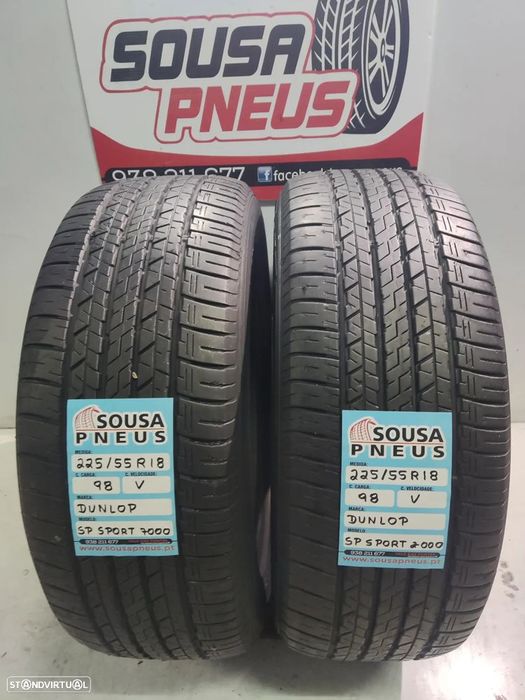 2 pneus semi novos dunlop 225-55r18 oferta dos portes