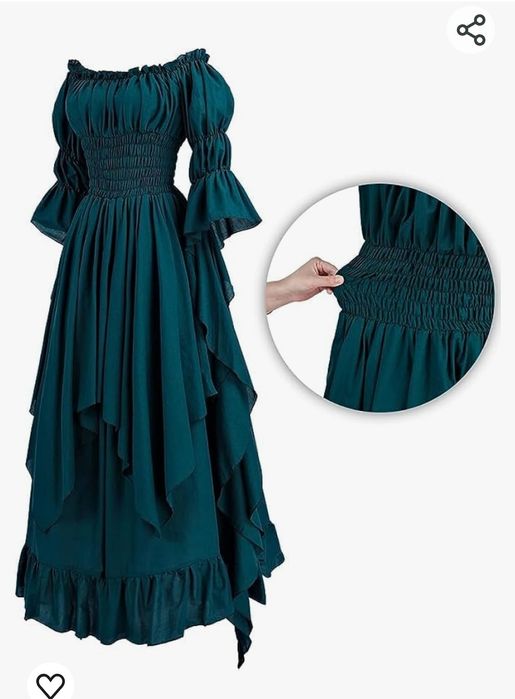 CR ROLECOS Sukienka wiktoriańska Kostium renesansowy Sukienka czarowni