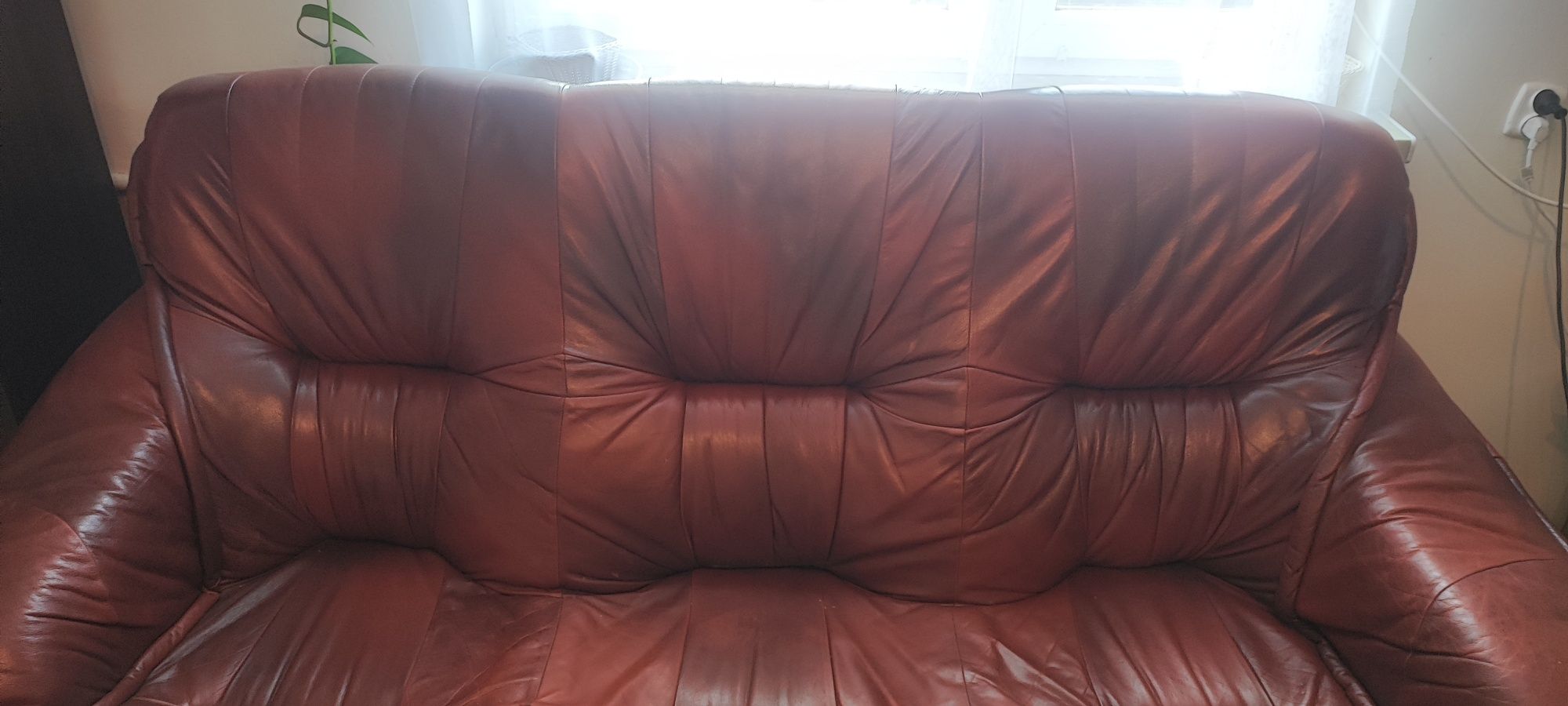 Sofa skórzana brazawa + 2 fotele