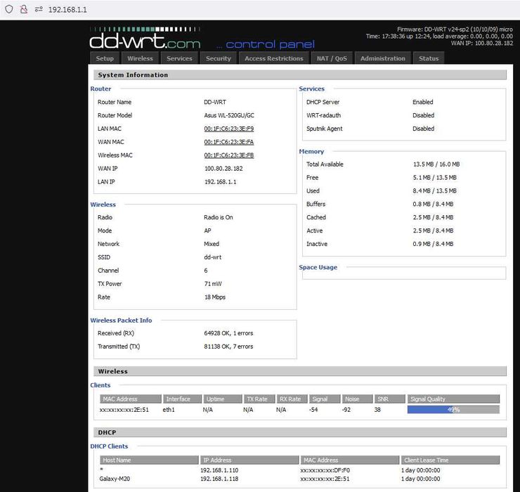 Роутер TP-Link TL-WR842ND, Asus WL-520GC Тест ОК