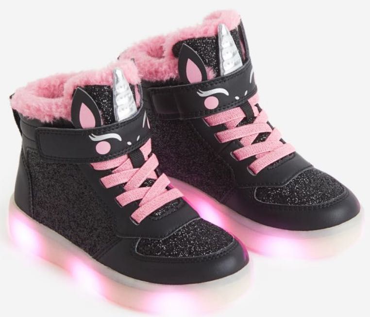 Jednorożec, unicorn buty led, świecąca podeszwa OCIEPLANE nowe 32