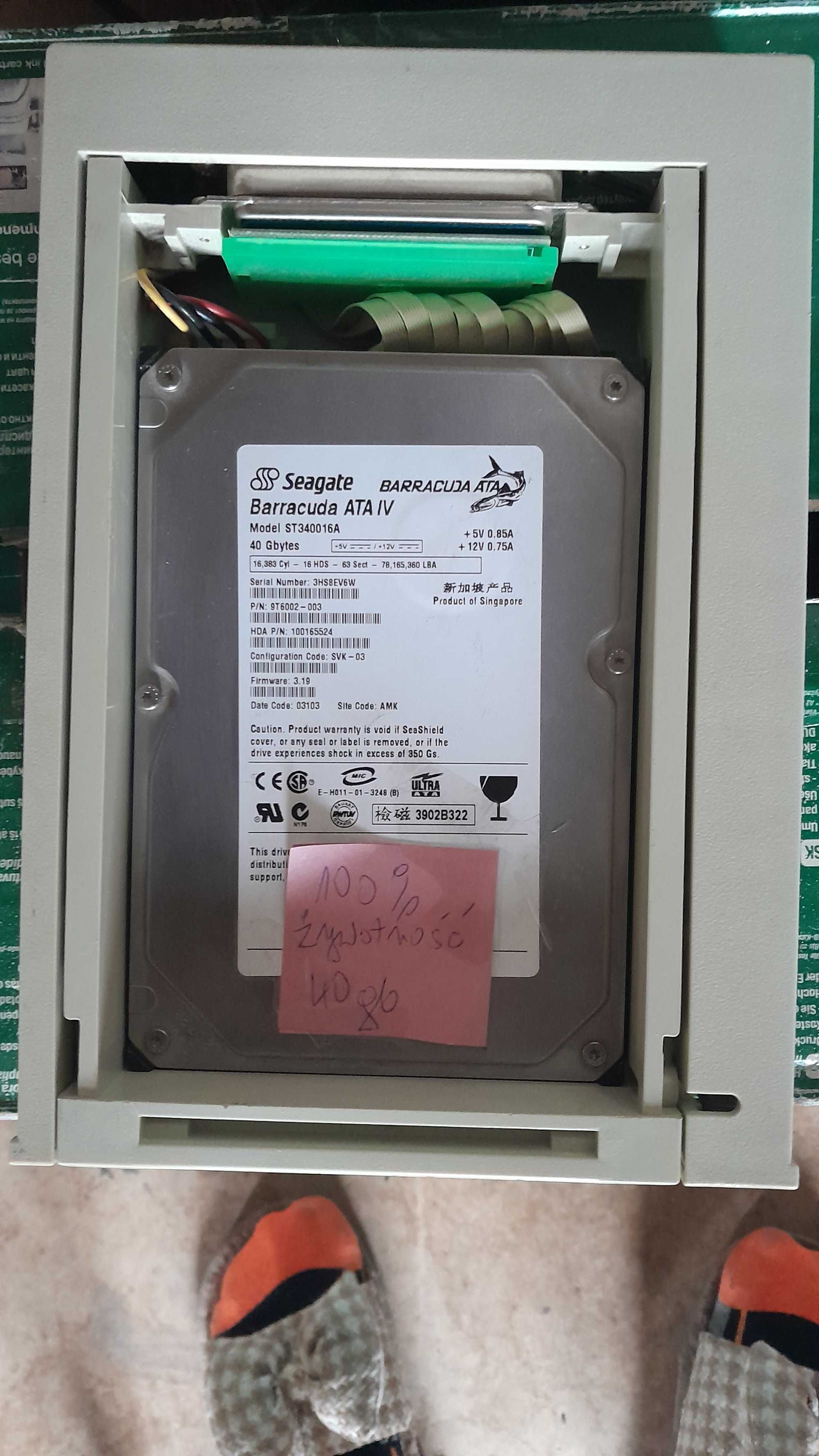 Retro Kieszeń HDD 3,5" IDE/ATA +Dysk Seagate 40gb ! Okazja