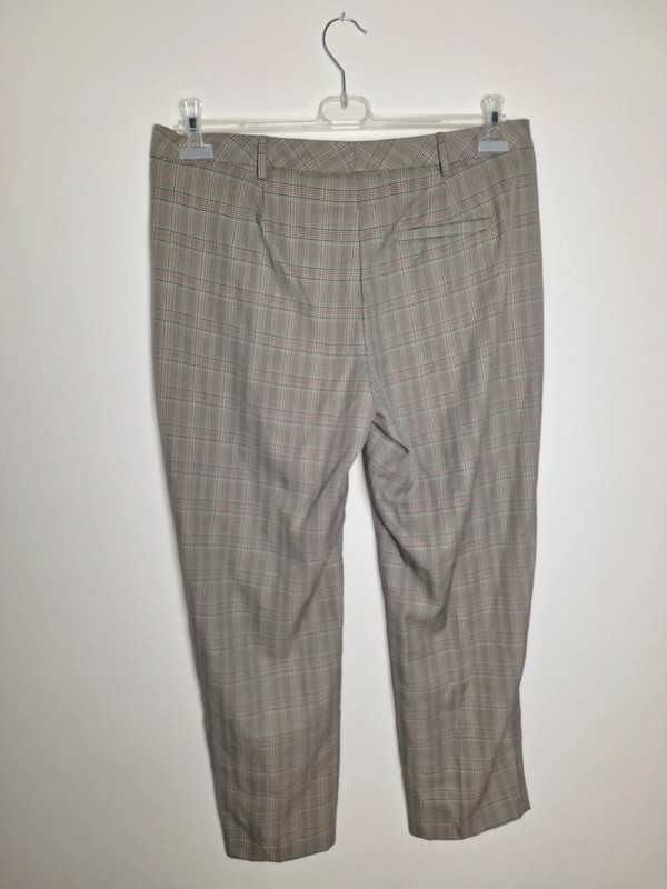 Spodnie cygaretki w kratkę krateczkę short do pracy biura M&S 42 14 XL