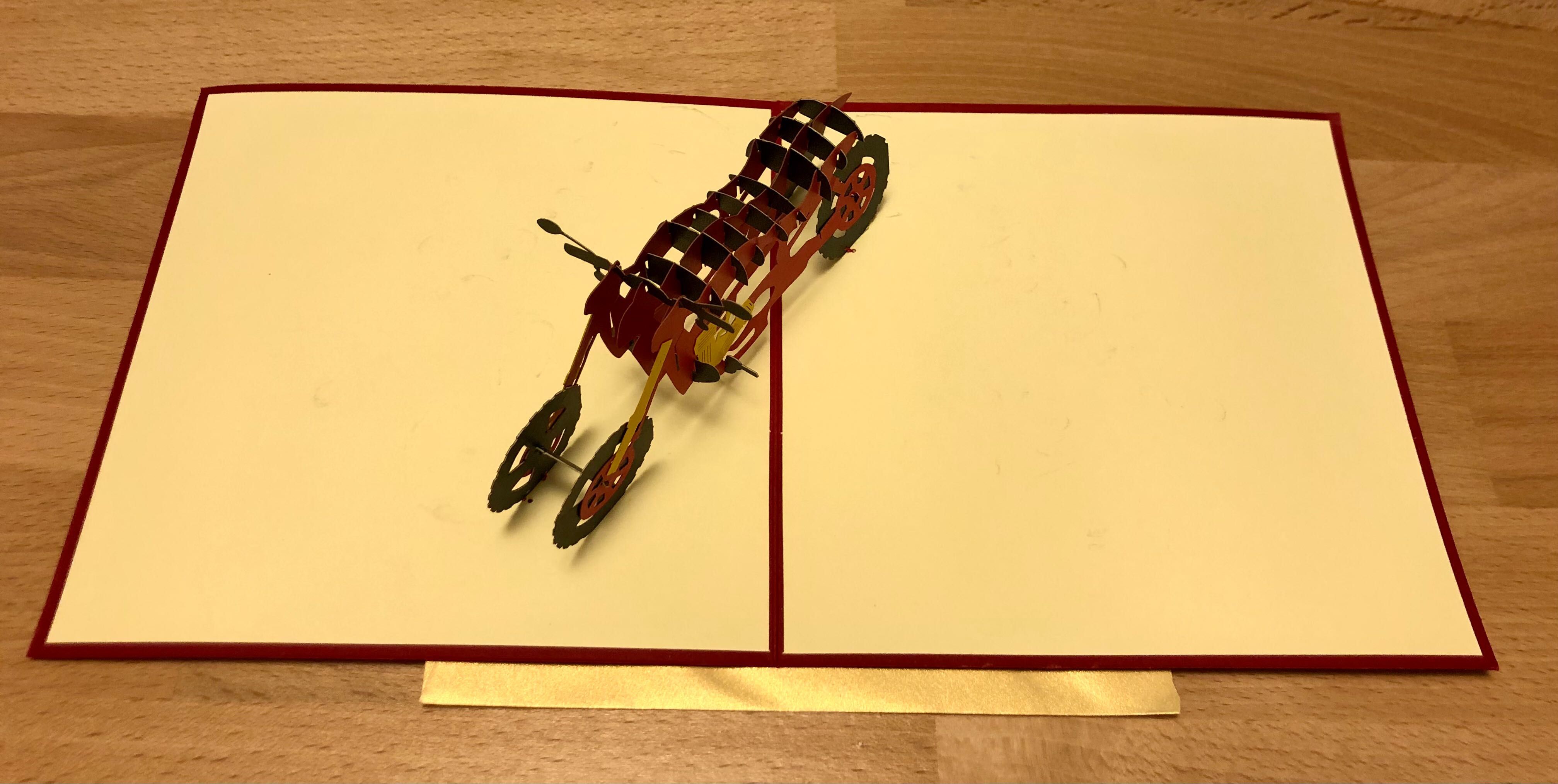 Prezent dla motocyklisty kartka 3d urodziny