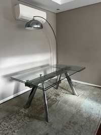 Excelente Mesa Extensivel em Vidro e Inox