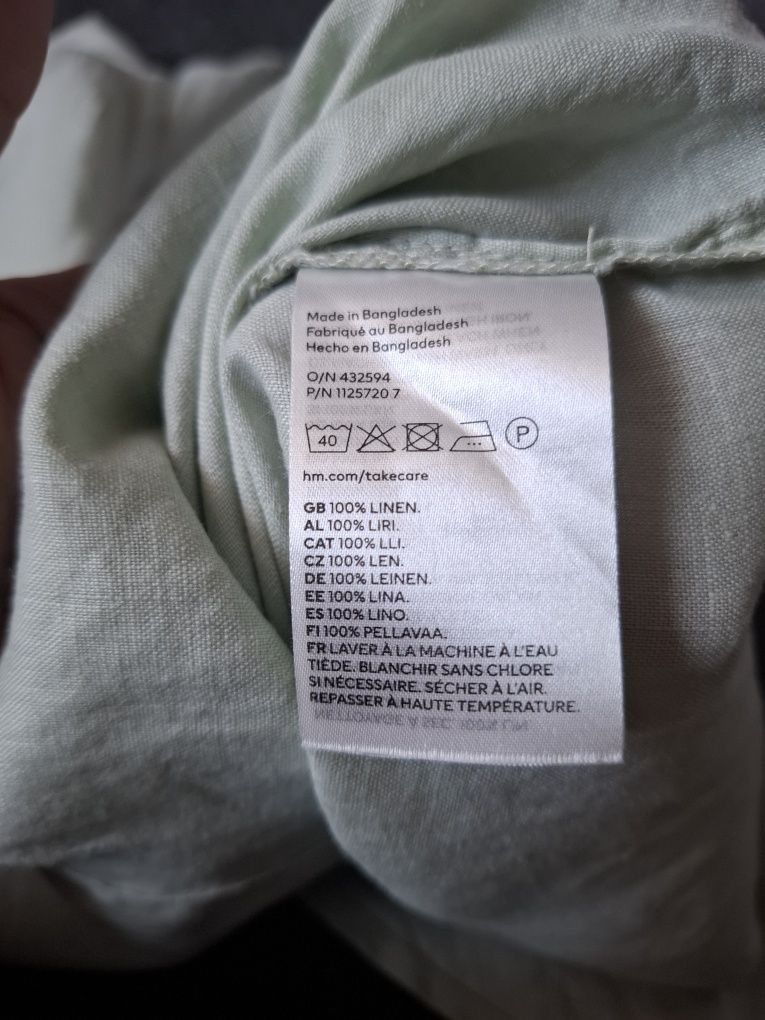 Рубашка льняная оверсайз H&M разм.L