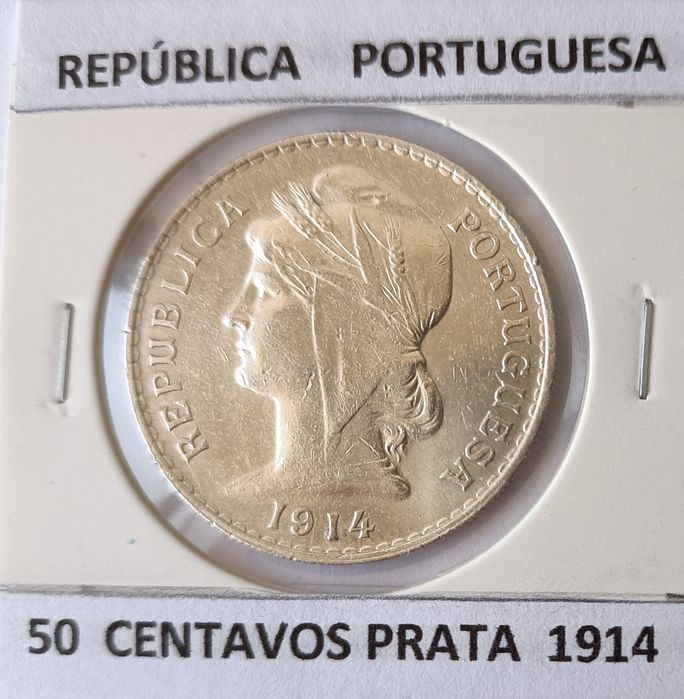3 Moedas  de 50 centavos da 1⁰ República Portuguesa ( prata )