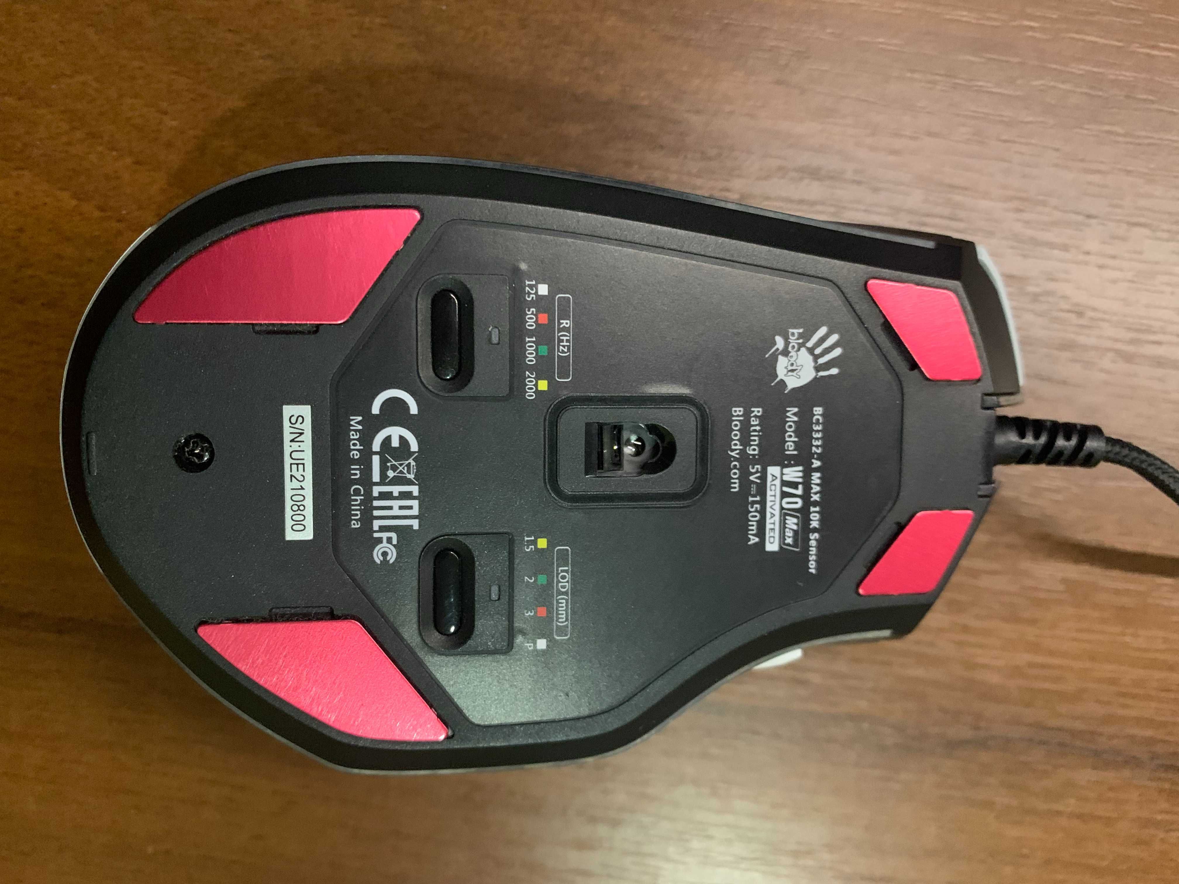 Оригінальна кіберспортивна USB миша A4Tech Bloody W70 Max Led RGB.