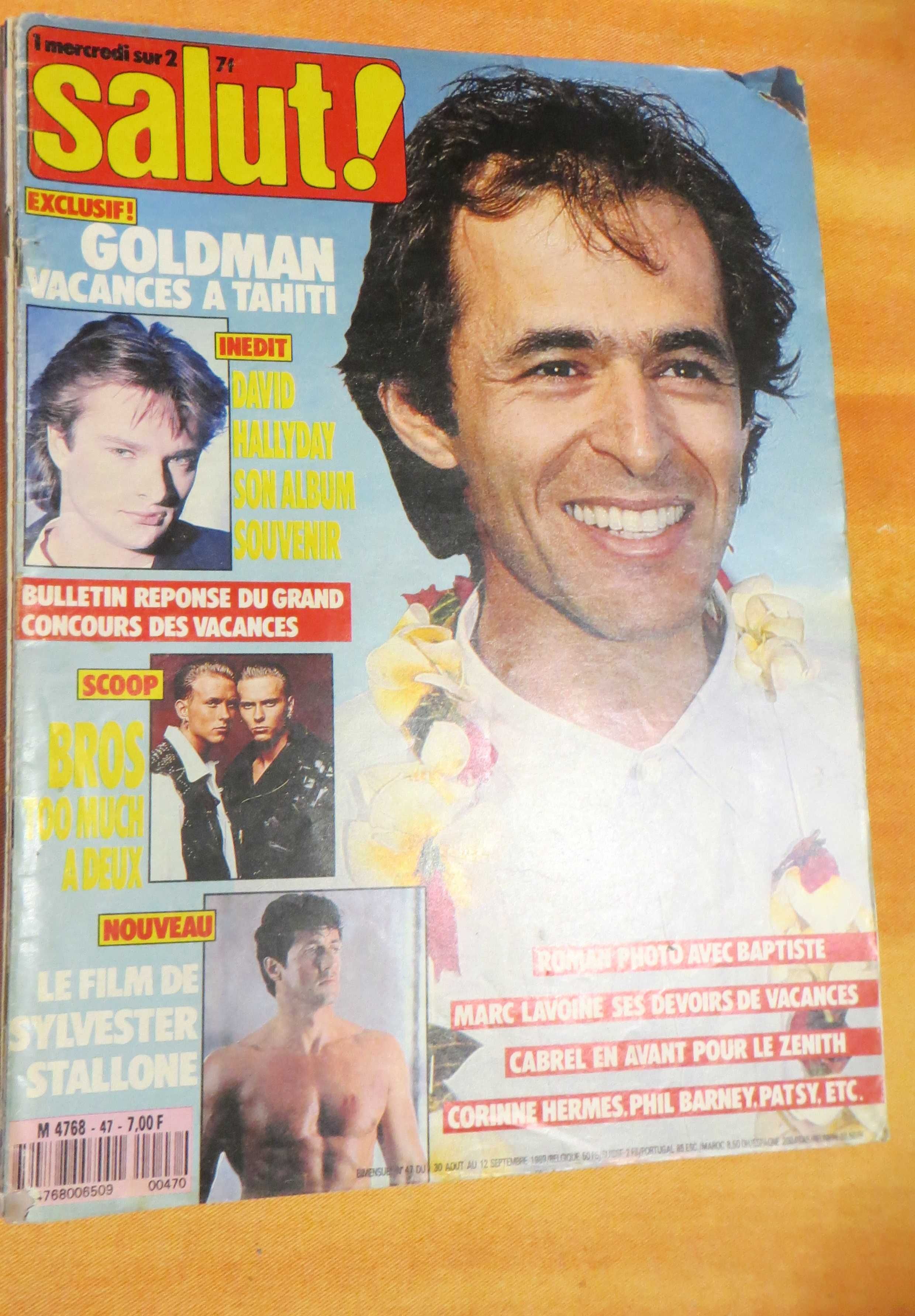 Revista Música Salut Goldman, Stallone e Poster David Hallyday - 1989
